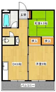 フラワーハイツB【1階】の間取り
