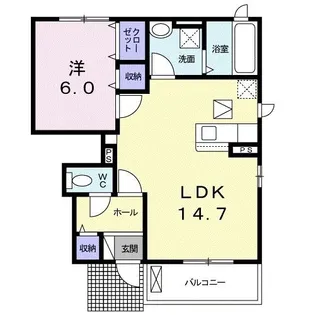 チェリー・ブロッサムA【1階】の間取り