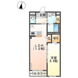 レヴメゾン神山六番館【2階】の間取り