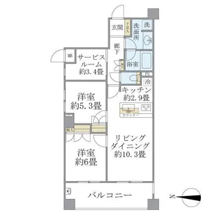 ランドステージ錦糸町II【5階】の間取り