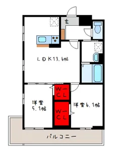 トリシアノーステラス【1階】の間取り