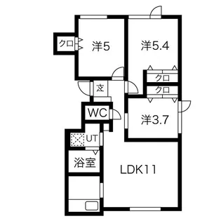 フラット61【2階】の間取り
