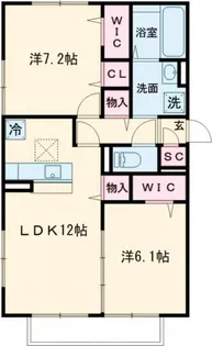 ベラーシア嵐山【1階】の間取り