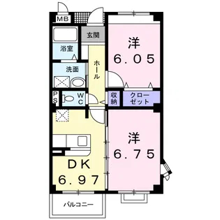 サニーセトル弐号館【2階】の間取り