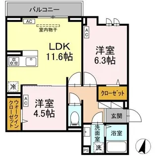 セレスティア扇VIII【2階】の間取り