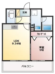 ベラヴィスタ美野島【9階】の間取り