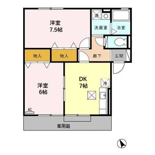 リエゾン D【1階】の間取り
