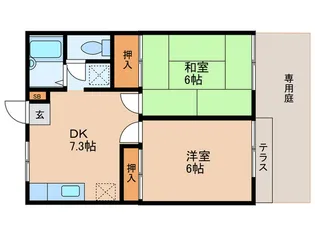 国立サンフラワ-B【1階】の間取り