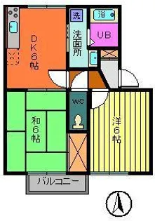 ヴィルヌーブ【2階】の間取り