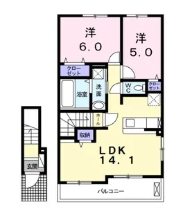 マルクラッセ1【2階】の間取り