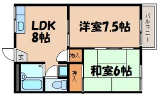 コスモハイツB【2階】の間取り