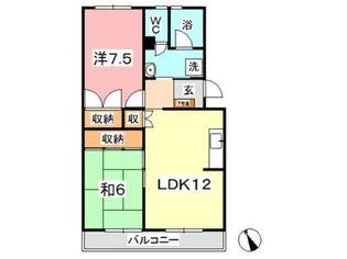 ベルメゾン三宅【2階】の間取り