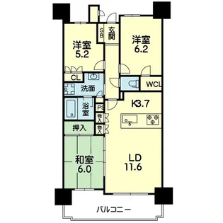 MJRザ・ガーデン大江 1005号【10階】の間取り