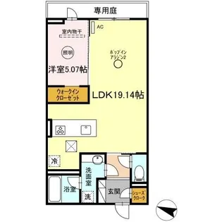 ラ・カーサ・フェリーチェ【1階】の間取り