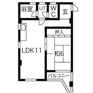 1LDKの間取り画像