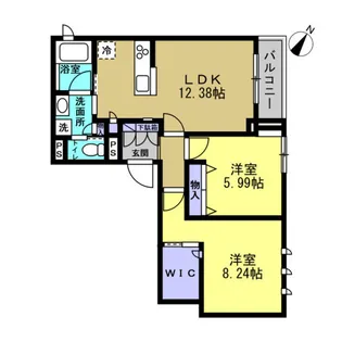 カツラレジデンス【1階】の間取り