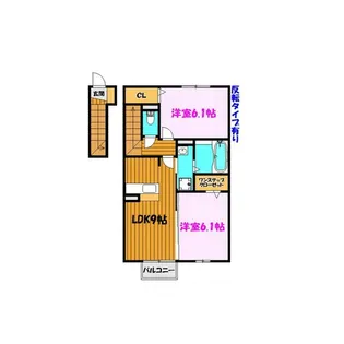 福島県郡山市開成6【アパート】の間取り