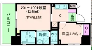 大阪府大阪市西区阿波座1【マンション】の間取り