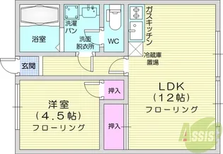 シティハイム中田【1階】の間取り