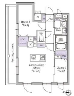 東京都中野区大和町1【マンション】の間取り