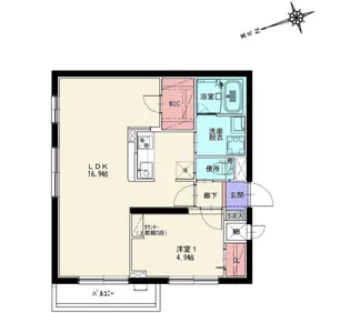 1LDKの間取り画像