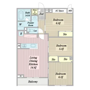 Ciliegio W棟【3階】の間取り