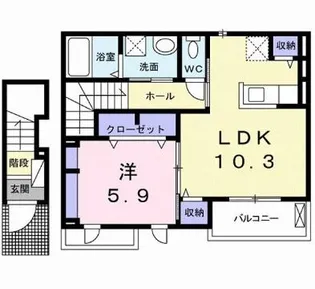 愛媛県宇和島市柿原【アパート】の間取り
