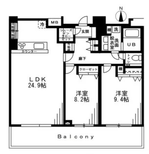 レジディア西麻布【13階】の間取り