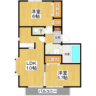 ベルジュール【1階】の間取り