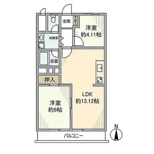 富士見ヶ丘永谷コーポラス【4階】の間取り