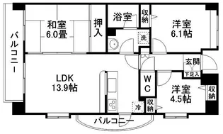 セントレアカマV【6階】の間取り