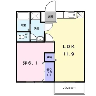 エスポワール神社 B棟【2階】の間取り