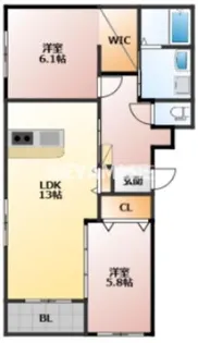 カーサ・グラン赤迫【3階】の間取り