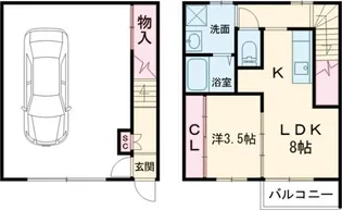 ギャラン中間ガレージD棟の間取り