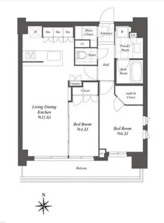 東京都港区白金1【マンション】の間取り