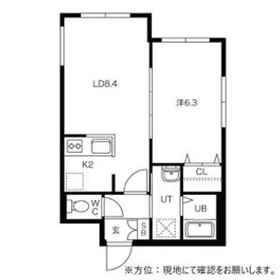 ヒューガパリス【2階】の間取り