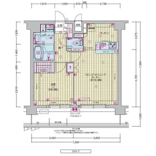 大阪府大阪市東淀川区西淡路1【マンション】の間取り