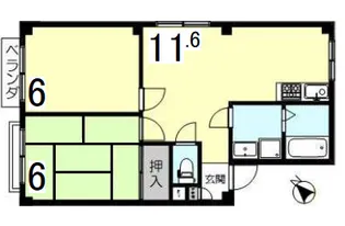 ハイツオーガスタ【2階】の間取り