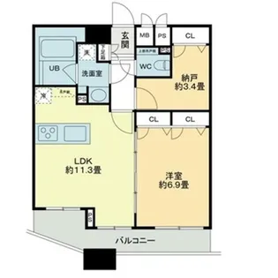 クロスレジデンス蒲田【11階】の間取り