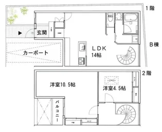 代官山メゾネット【1階】の間取り