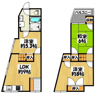 大阪府守口市大久保町1【一戸建】の間取り