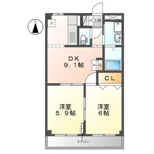 クレイスヴィラ【1階】の間取り