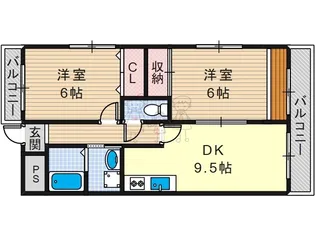 HACHIBUSE帝塚山【6階】の間取り