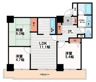 キングマンション心斎橋東【19階】の間取り