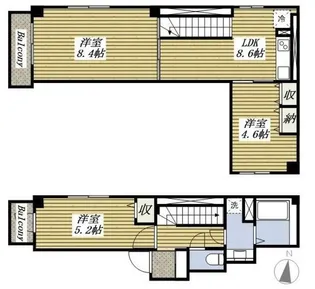 ウィロー板橋本町【4階】の間取り