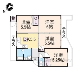円明寺ヶ丘第1住宅第1棟【1階】の間取り