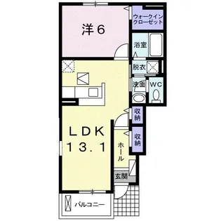 エトゥワル【1階】の間取り