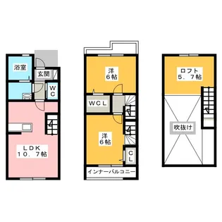 愛知県名古屋市中村区香取町1【一戸建】の間取り