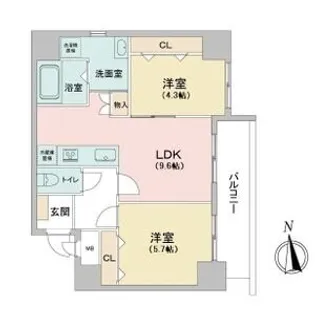 プライムコート【4階】の間取り