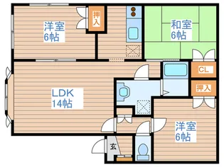 エルハイムA【1階】の間取り